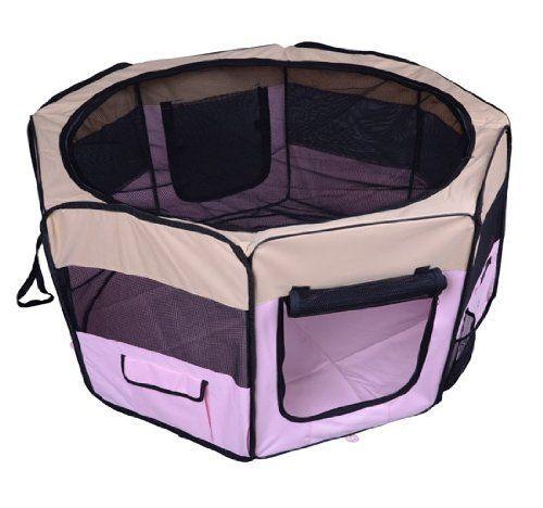 Box per Cani e Gatti Pieghevole Rosa 125x125x58 cm 