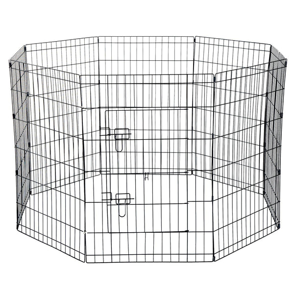 acquista Recinto per Cani Gatti Cuccioli Roditori 8 Pezzi Nero 91x61 cm