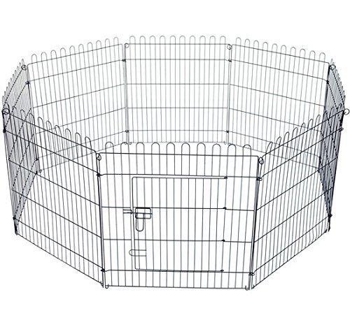 Recinto Gabbia per Cani Gatti in Acciaio 8 pezzi Ø158×107 cm sconto