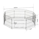 Recinto Gabbia per Cani Gatti in Acciaio 8 pezzi Ø158×107 cm 