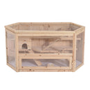 Gabbia per Roditori e Criceti a 2 Ripiani con Tetto Apribile in Legno 115x60x58 cm 