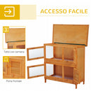 Gabbia per Conigli Conigliera da Esterno in Legno di Abete 90x45x90 cm 