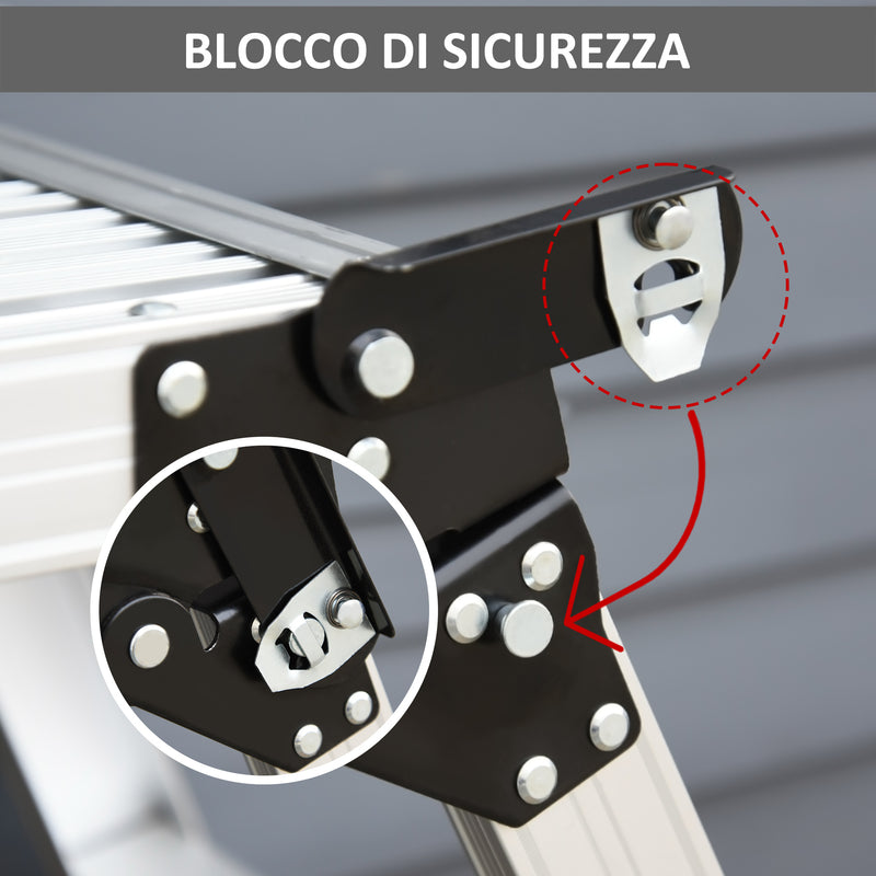 Piattaforma da Lavoro Pieghevole in Lega d'Alluminio 109x40x50 cm 