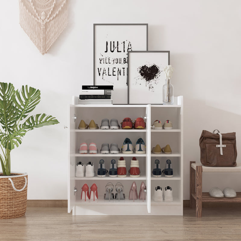 Scarpiera in legno Scaffalatura Scaffale per Scarpe Armadio Bianco Opaco 83x30x90 cm 