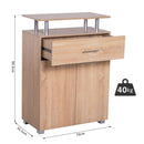 Scarpiera a 3 Ripiani e un Cassetto in Legno 70x35.5x99.5 cm 