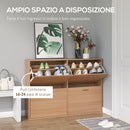 Scarpiera Salvaspazio Capacità 24 Paia Legno naturale 120x24x81 cm 