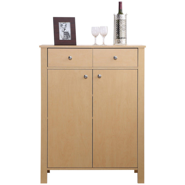 Scarpiera con 2 Ante e Cassetti in Legno Naturale 80x34x104 cm acquista