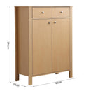 Scarpiera con 2 Ante e Cassetti in Legno Naturale 80x34x104 cm 