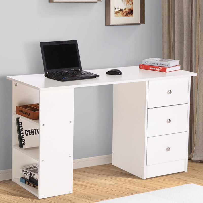 Scrivania con Cassetti e Ripiani Portaoggetti Bianco 120x49x72 cm 