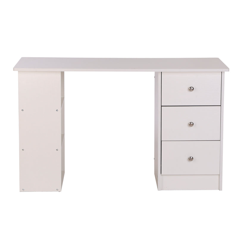 Scrivania con Cassetti e Ripiani Portaoggetti Bianco 120x49x72 cm 