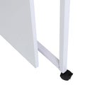 Scrivania Tavolo Porta PC con due Ripiani con Ruote in Legno MDF Bianco 100x36x88 cm 