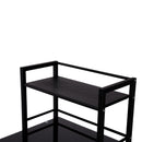 Scrivania per Computer in Vetro Temperato e Ferro Nero 125x63x113 cm 