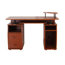 Scrivania da Ufficio Porta PC con Ripiano Tastiera Noce 120x55x85 cm 