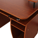 Scrivania da Ufficio Porta PC con Ripiano Tastiera Noce 120x55x85 cm 