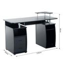 Scrivania da Ufficio Porta PC con Ripiani Tastiera Nero 120x55x85 cm 