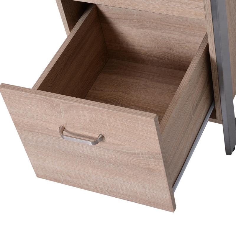 Scrivania con 2 Cassetti in Legno e Acciaio 120x58x76 cm 