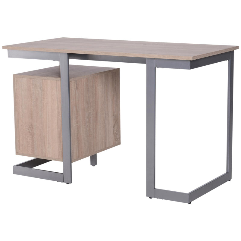 Scrivania con 2 Cassetti in Legno e Acciaio 120x58x76 cm 