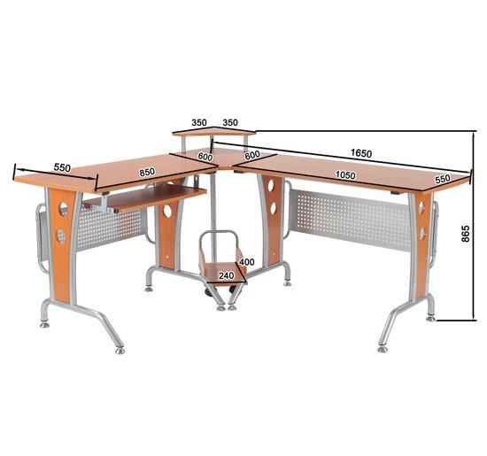 Scrivania da Ufficio ad Angolo Porta PC in Legno Marrone 