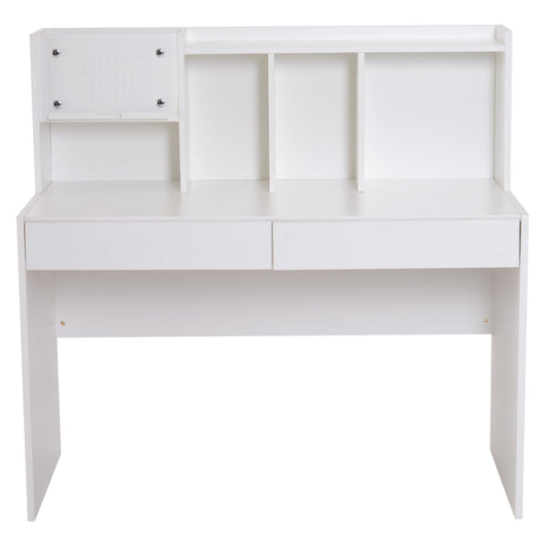 Scrivania da Ufficio in Legno 5 Scomparti e 2 Cassetti Bianco 120x60x115 cm online