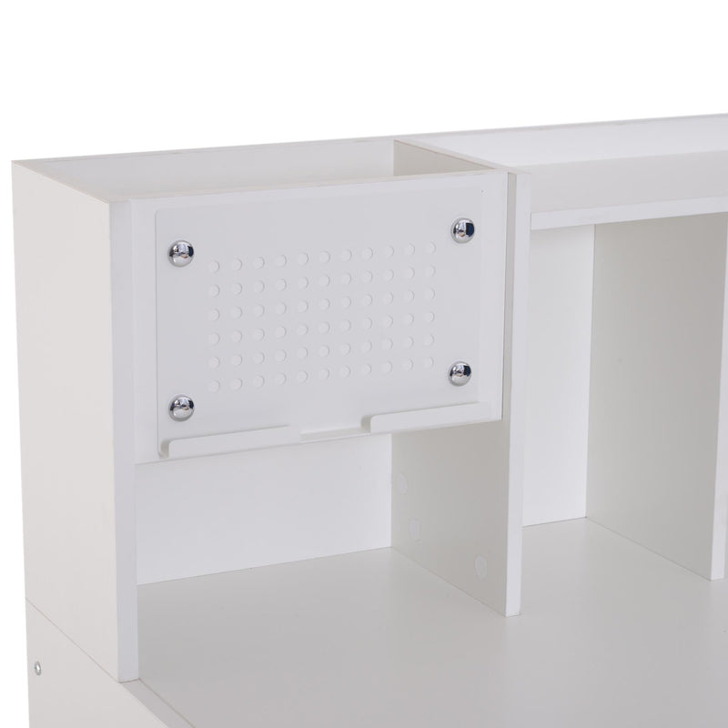 Scrivania da Ufficio in Legno 5 Scomparti e 2 Cassetti Bianco 120x60x115 cm 