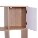 Scrivania con Scaffalatura 5 Ripiani e 2 Cassetti in Legno Bianco Rovere 153x60x148 cm 