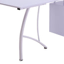 Scrivania Moderna ad Angolo con Cassetti in Legno Bianco 152x144x76 cm 