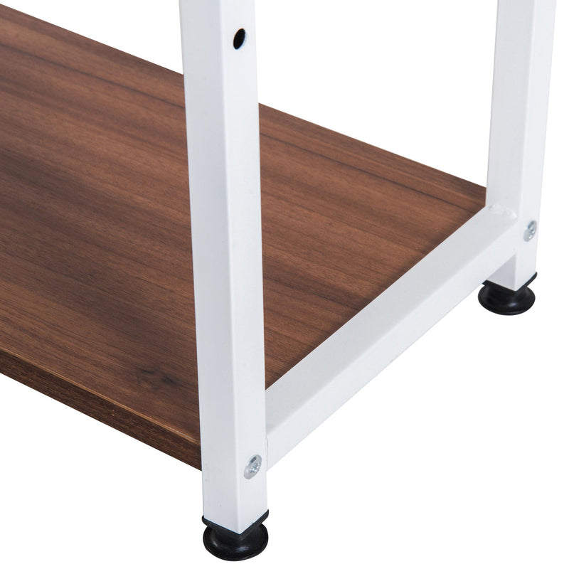 Scrivania da Ufficio con Scaffalatura Noce e Bianco 120x64x121 cm 