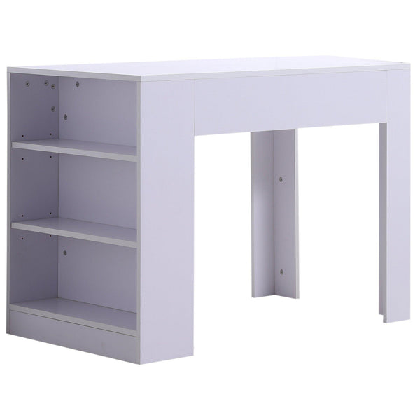 Scrivania da Ufficio con 3 Ripiani in Legno Bianco 100x60x75 cm sconto