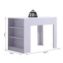 Scrivania da Ufficio con 3 Ripiani in Legno Bianco 100x60x75 cm 