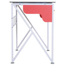 Scrivania da Ufficio in Legno e Piano in Vetro con Cassetto e Porta Tastiera Estraibile 105x55x75 cm 