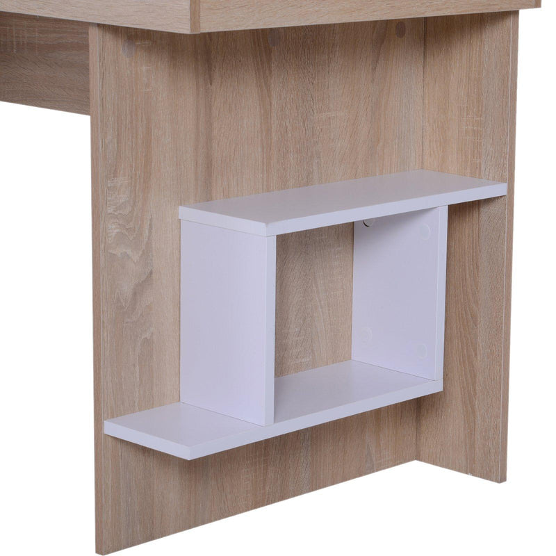 Scrivania da Ufficio Salvaspazio con Piano Sollevabile in Legno Bianco 120x60x74 cm 