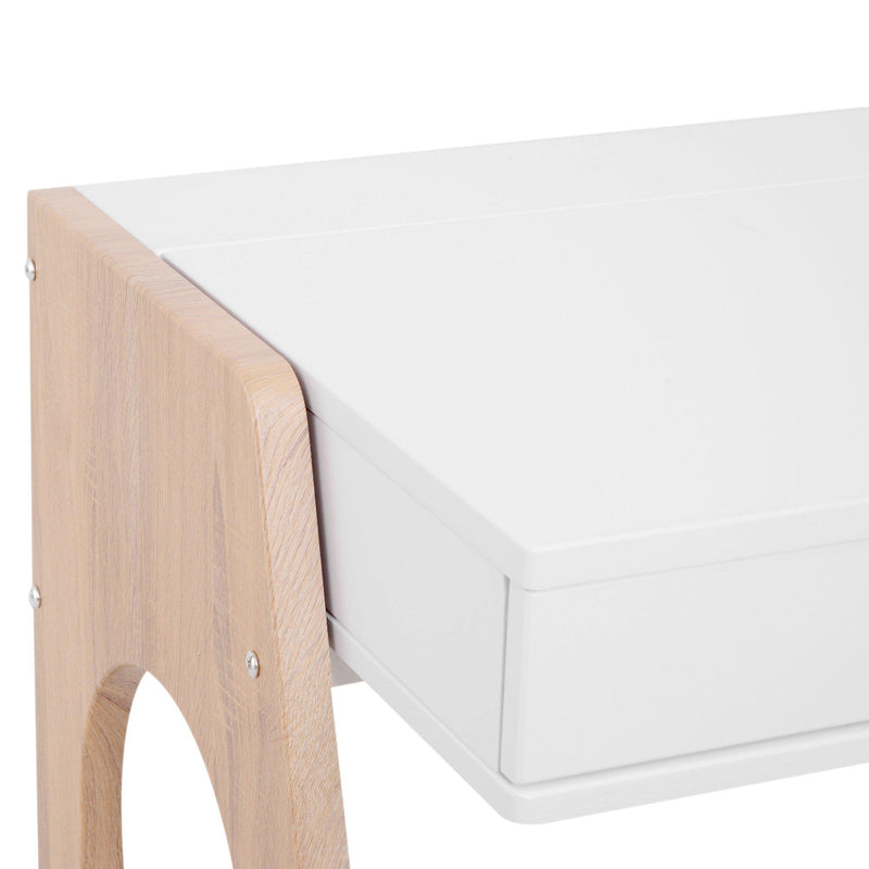 Scrivania da Ufficio Salvaspazio con Piano Ribaltabile in Legno Bianco 85x55x75 cm 