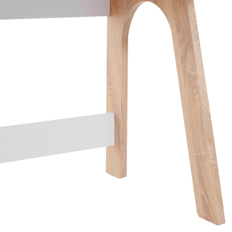 Scrivania da Ufficio Salvaspazio con Piano Ribaltabile in Legno Bianco 85x55x75 cm 