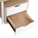 Scrivania da Ufficio in Acciaio Bianco e Legno Rovere con Cassetti 110x55x76 cm 