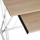 Scrivania da Ufficio in Acciaio Bianco e Legno Rovere con Cassetti 110x55x76 cm 