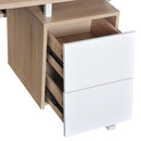 Scrivania da Ufficio con Cassetto e Ripiano Tastiera Estraibile in Acciaio e Legno Bianco Rovere 120x60x76 cm 
