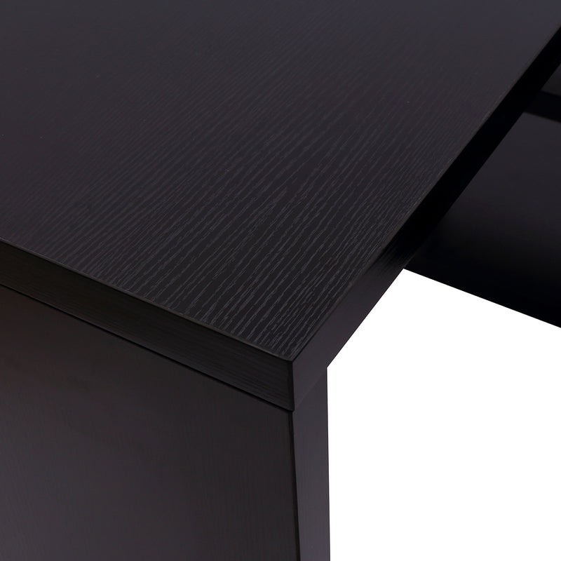 Scrivania da Ufficio Angolare per Computer con Scaffali in Legno Nero 120x106x75 cm 