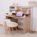 Scrivania da Ufficio Computer Cassetto e Ripiani Rovere bianco 120x60x122 cm 