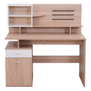 Scrivania da Ufficio Computer Cassetto e Ripiani Rovere bianco 120x60x122 cm 