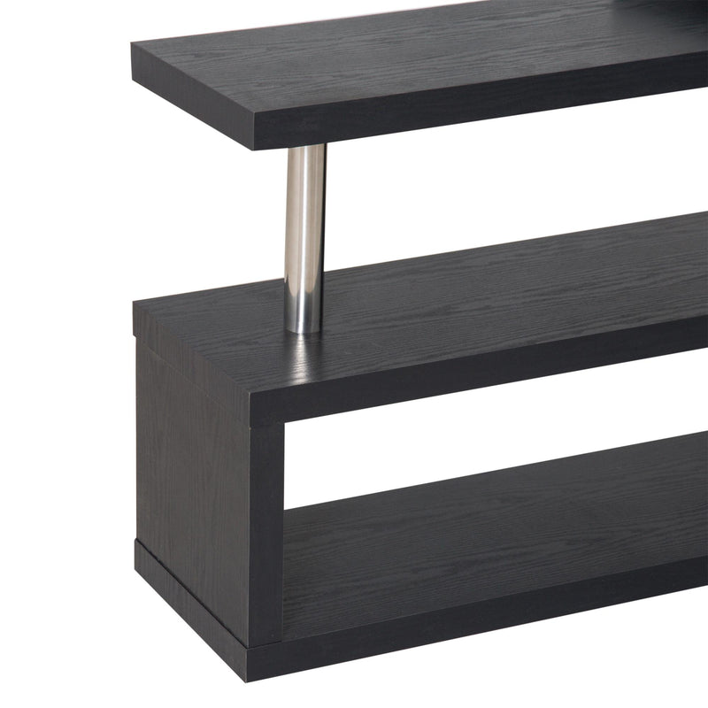 Scrivania da Ufficio per Computer con Ripiani Nero Opaco 