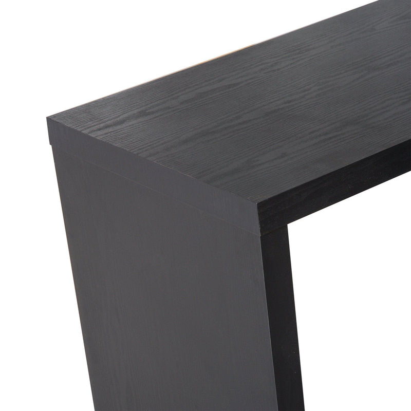 Scrivania da Ufficio per Computer con Ripiani Nero Opaco 