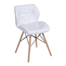 Sedia Moderna Design Imbottita in Similpelle Bianco 42x48x69 cm 