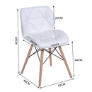 Sedia Moderna Design Imbottita in Similpelle Bianco 42x48x69 cm 