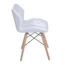 Sedia Moderna Design Imbottita in Similpelle Bianco 42x48x69 cm 