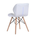 Sedia Moderna Design Imbottita in Similpelle Bianco 42x48x69 cm 