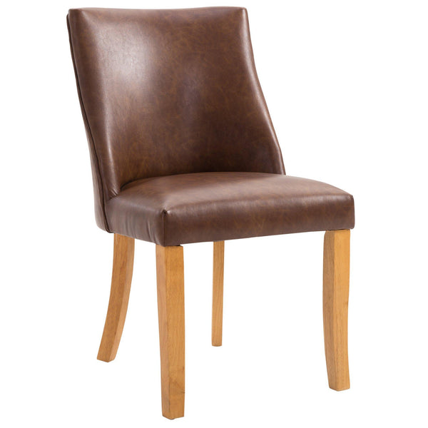 prezzo Sedia Imbottita Design Moderno in Pelle PU Marrone