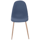 Set 2 Sedie da Pranzo Design Moderno in Lino con Gambe in Metallo Blu 