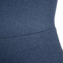 Set 2 Sedie da Pranzo Design Moderno in Lino con Gambe in Metallo Blu 