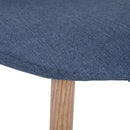 Set 2 Sedie da Pranzo Design Moderno in Lino con Gambe in Metallo Blu 