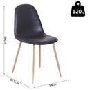 Set 2 Sedie da Pranzo Design Moderno in Lino con Gambe in Metallo Nero 